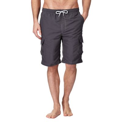 Dark grey cargo swim shorts